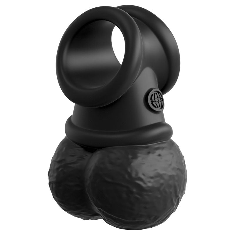 King Cock Elite The Crown Jewels Vibrating Silicone Balls Black Usb Rechargeable Vibrating Cock Ring