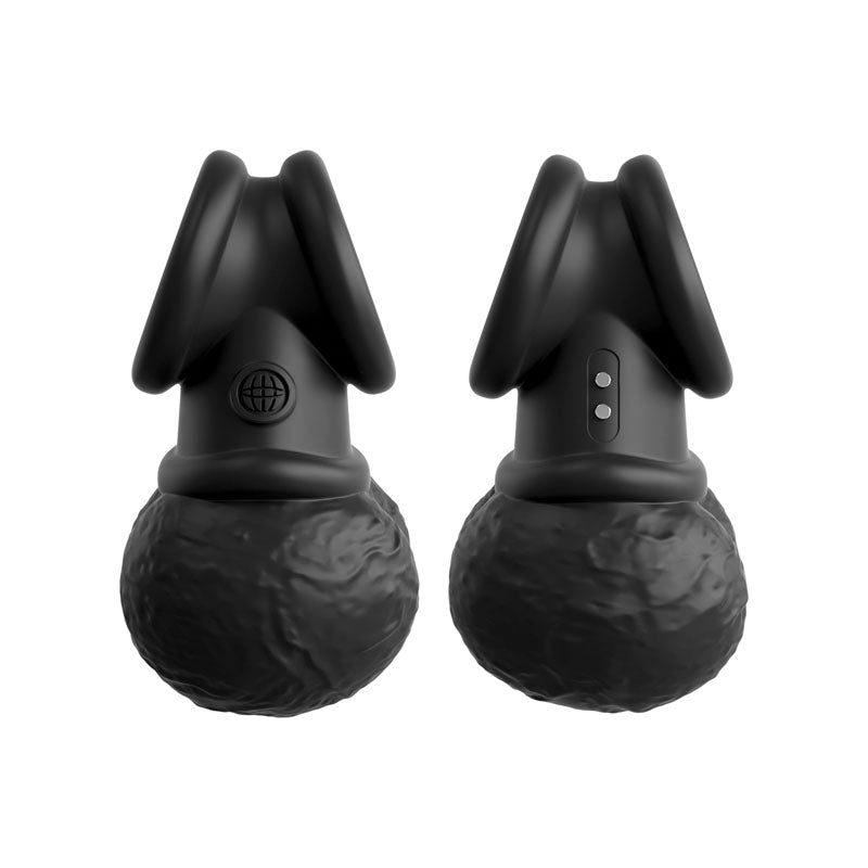 King Cock Elite The Crown Jewels Vibrating Silicone Balls Black Usb Rechargeable Vibrating Cock Ring