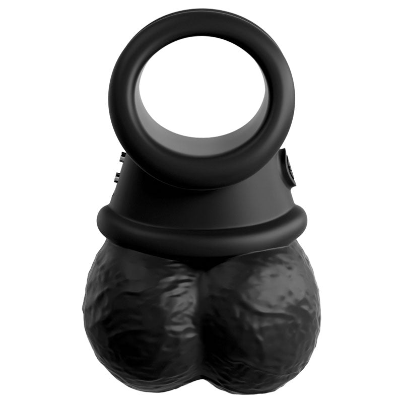 King Cock Elite The Crown Jewels Vibrating Silicone Balls Black Usb Rechargeable Vibrating Cock Ring