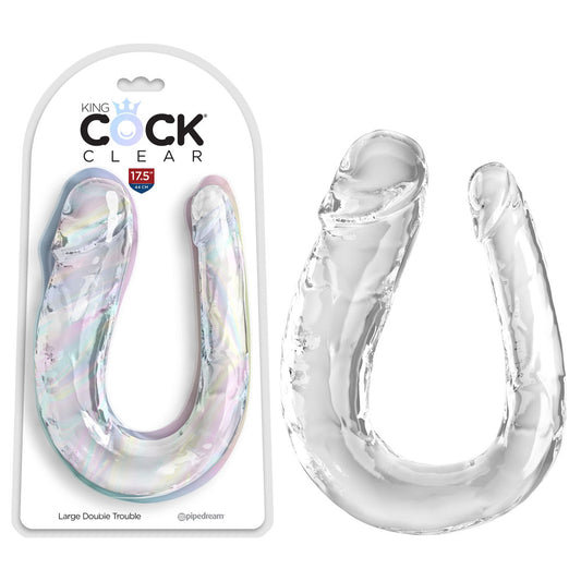 King Cock Clear Large Double Trouble Clear Large Double Penetration Dong