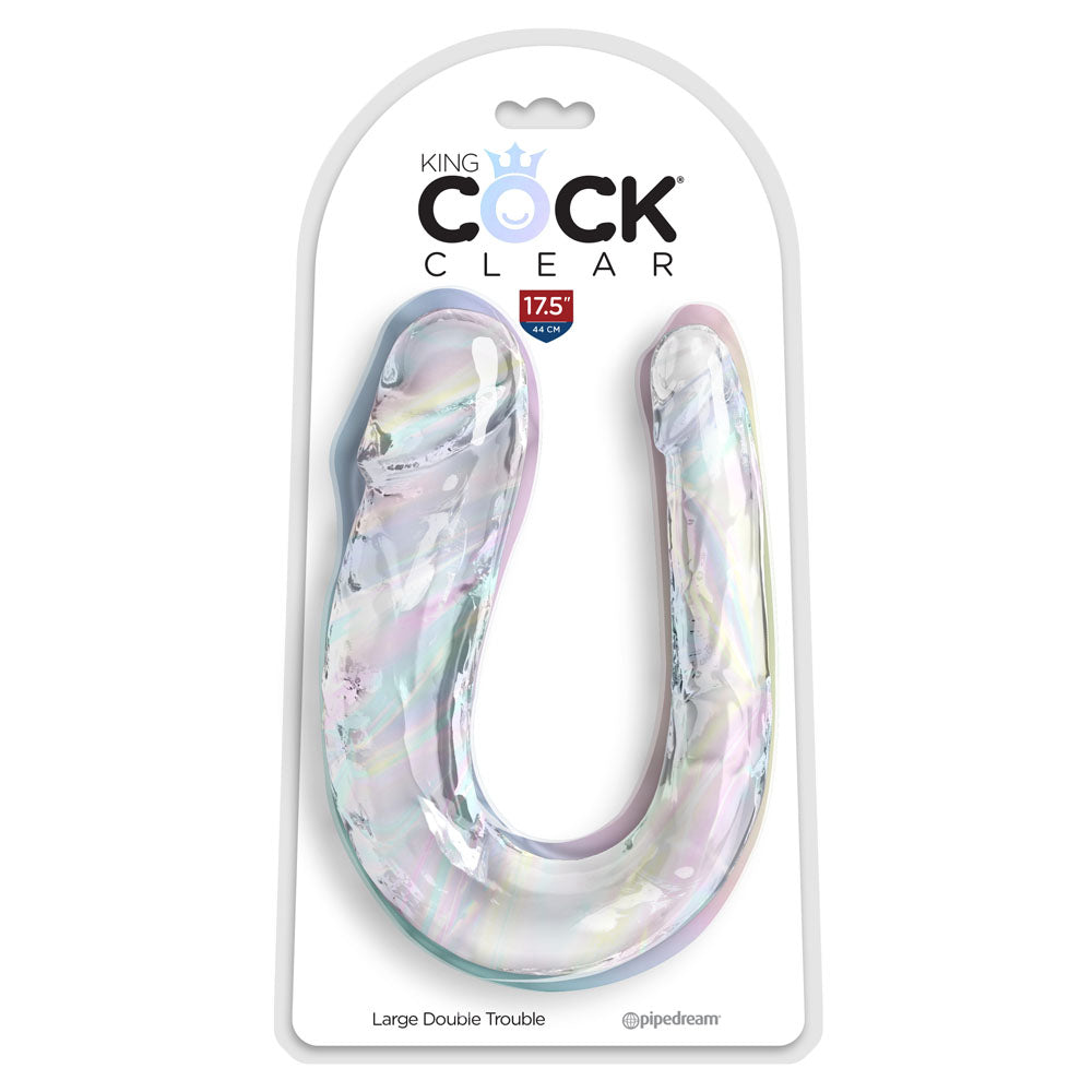 King Cock Clear Large Double Trouble Clear Large Double Penetration Dong