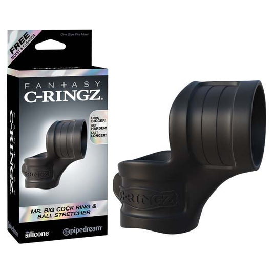 Fantasy C Ringz Mr Big Cock Ring And Ball Stretcher Black Cock & Ball Rings