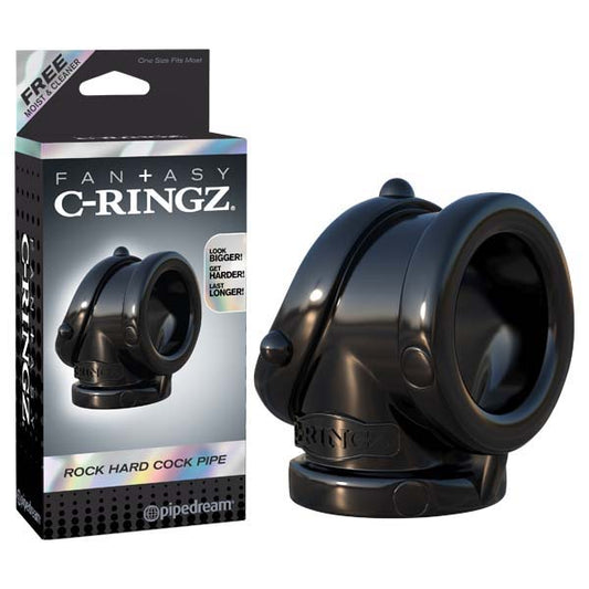 Fantasy C Ringz Rock Hard Cock Pipe Black Cock & Ball Rings