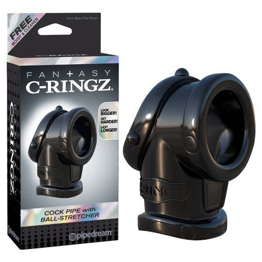 Fantasy C Ringz Cock Pipe With Ball Stretcher Black Cock & Ball Rings