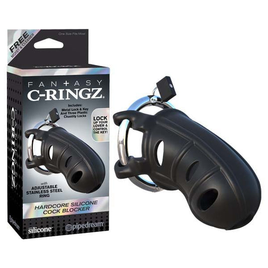 Fantasy C Ringz Hardcore Silicone Cock Blocker Black Cock Cage