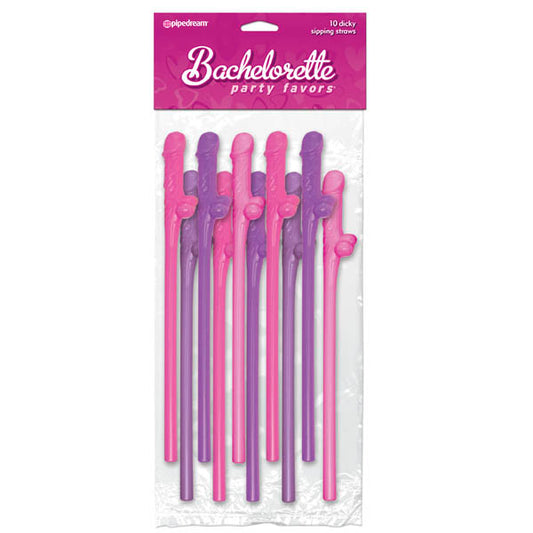 Bachelorette Party Favors Dicky Sipping Straws Coloured Straws Set Of 10