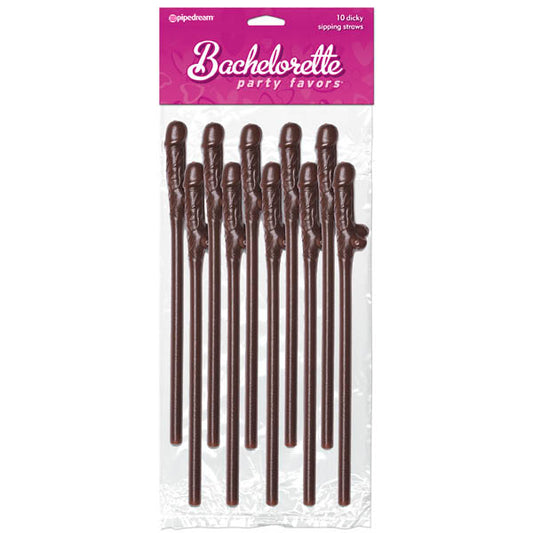 Bachelorette Party Favors Dicky Sipping Straws Chocolate Coloured Straws Set Of 10