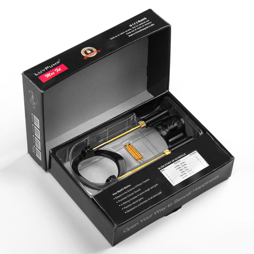 Luv Pump Max Fit Hybrid Penis Extender Black Black Penis Extender Kit