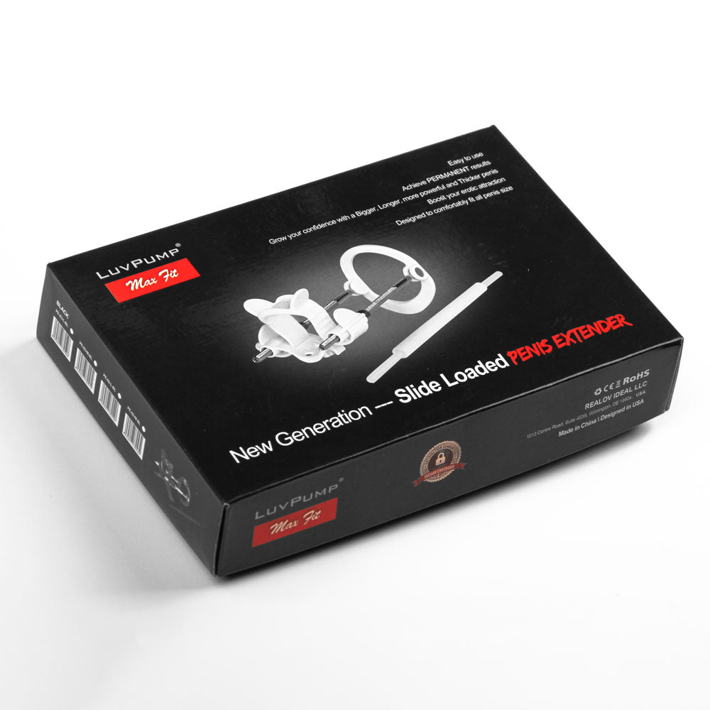 Luv Pump Max Fit Hybrid Penis Extender Black Black Penis Extender Kit