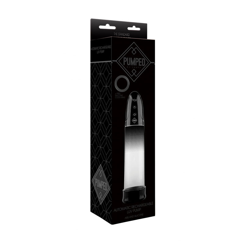 Pumped Automatic Rechargeable Luv Pump Black Usb Rechargeable Powered Penis Pump