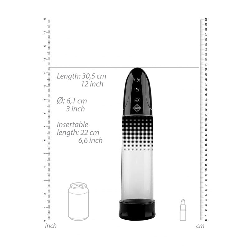 Pumped Automatic Rechargeable Luv Pump Black Usb Rechargeable Powered Penis Pump