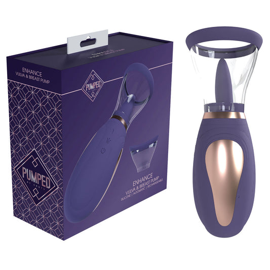 Pumped Enhance Auto Vulva & Brest Pump Purple Purple Usb Rechargeable Ladies Pump