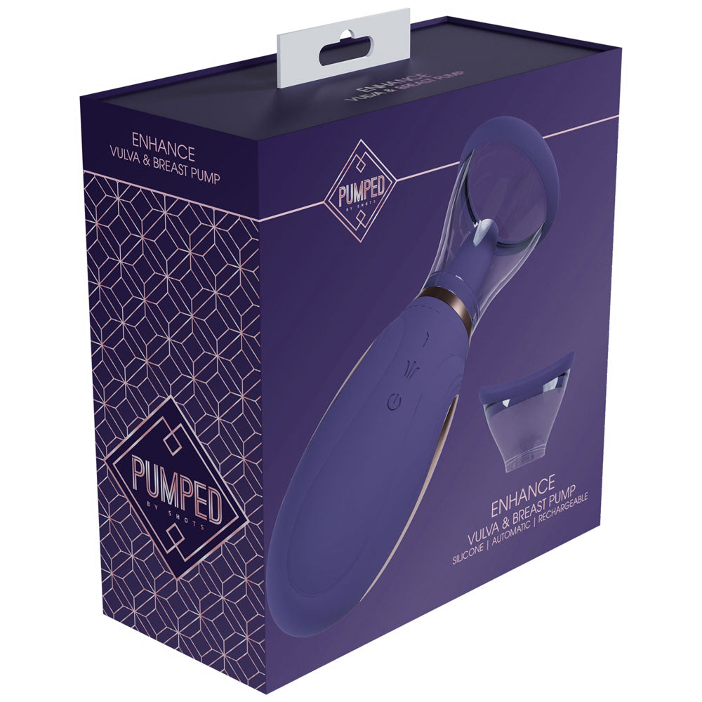 Pumped Enhance Auto Vulva & Brest Pump Purple Purple Usb Rechargeable Ladies Pump