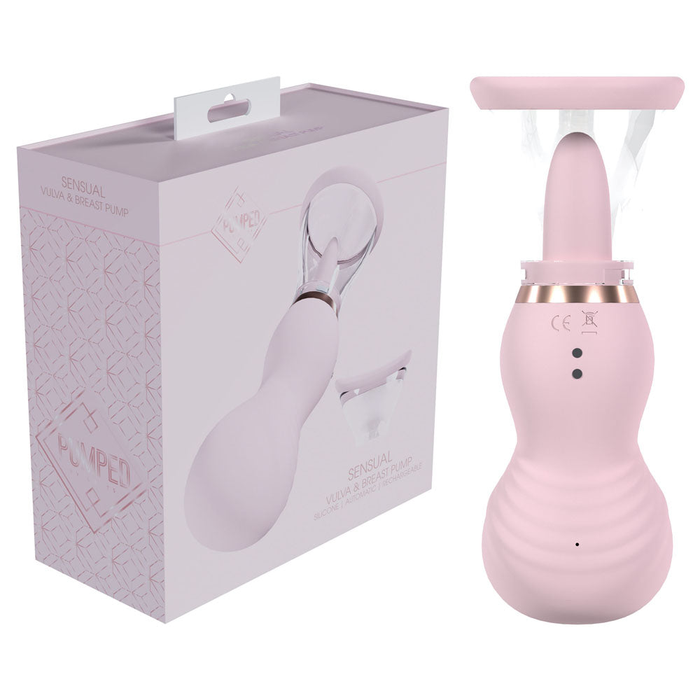 Pumped Sensual Auto Vulva & Brest Pump Pink Pink Usb Rechargeable Ladies Pump