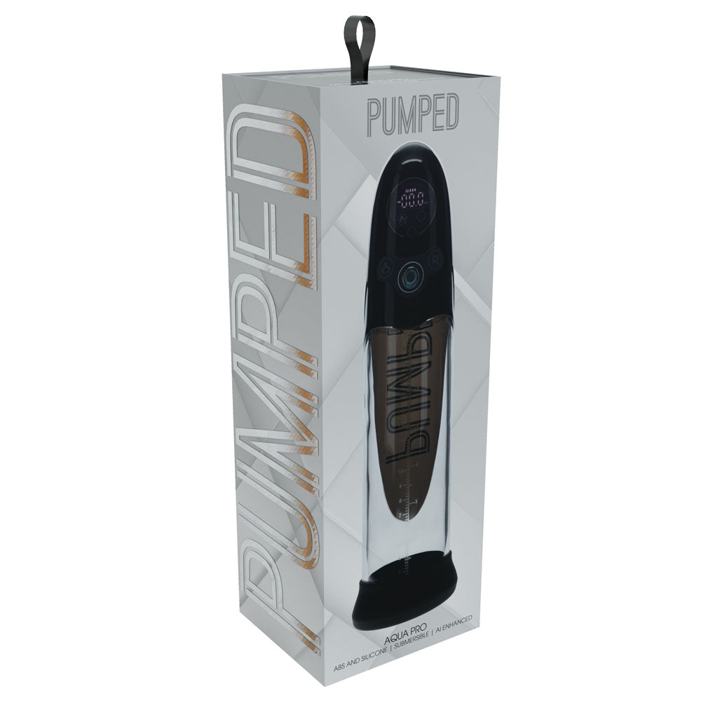 Pumped Aqua Pro Auto Pump Black Black/Clear Usb Rechargeable Ai Enabled Submersible Auto Penis Pump