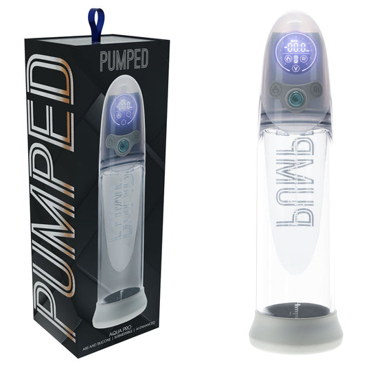 Pumped Aqua Pro Auto Pump Grey Grey/Clear Usb Rechargeable Ai Enabled Submersible Auto Penis Pump