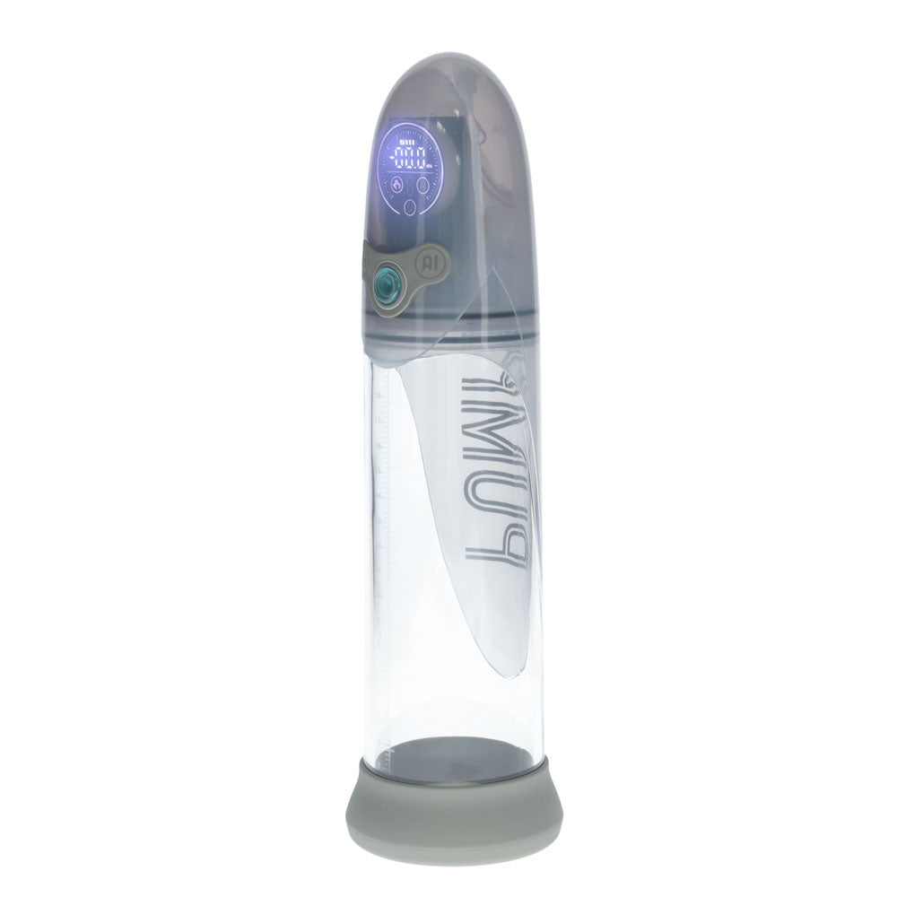 Pumped Aqua Pro Auto Pump Grey Grey/Clear Usb Rechargeable Ai Enabled Submersible Auto Penis Pump