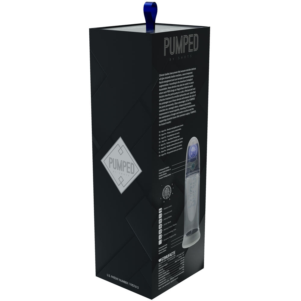 Pumped Aqua Pro Auto Pump Grey Grey/Clear Usb Rechargeable Ai Enabled Submersible Auto Penis Pump