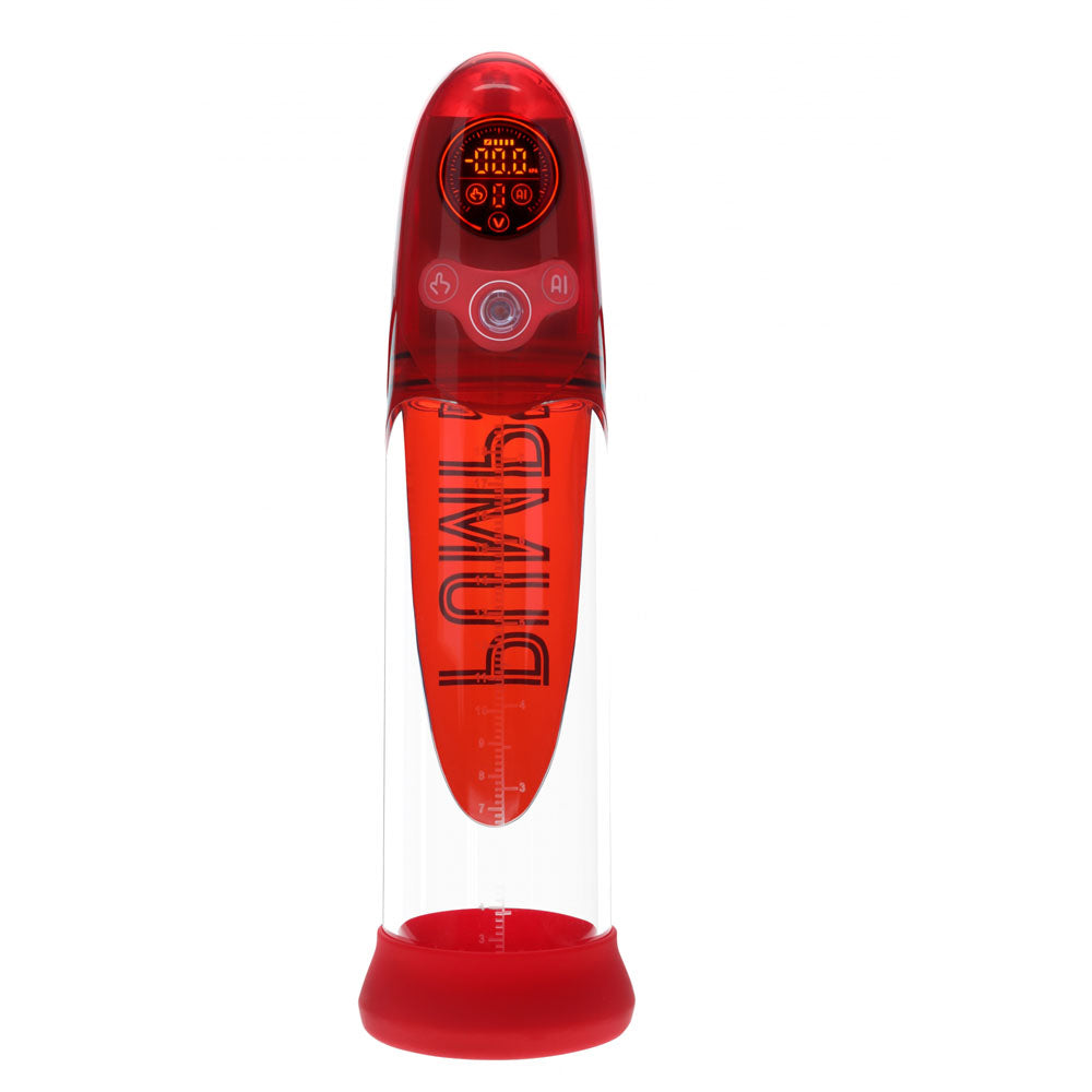 Pumped Aqua Pro Auto Pump Red Red/Clear Usb Rechargeable Ai Enabled Submersible Auto Penis Pump