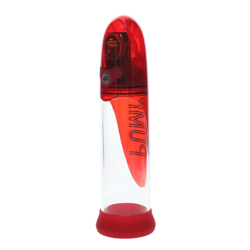 Pumped Aqua Pro Auto Pump Red Red/Clear Usb Rechargeable Ai Enabled Submersible Auto Penis Pump