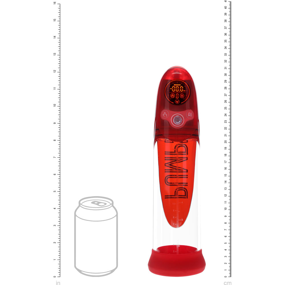 Pumped Aqua Pro Auto Pump Red Red/Clear Usb Rechargeable Ai Enabled Submersible Auto Penis Pump