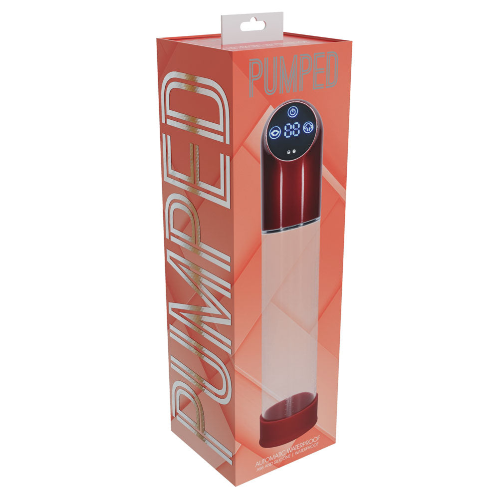 Pumped Automatic Waterproof Pump Metal Red Red/Clear Usb Rechargeable Automatic Penis Pump