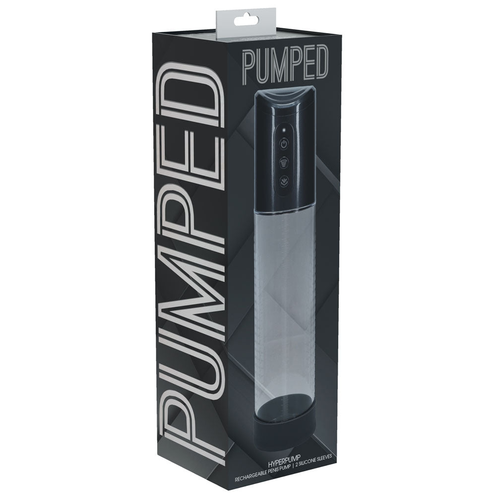 Pumped Hyperpump Automatic Pump Gunmetal Gunmetal Grey Usb Rechargeable Auto Penis Pump