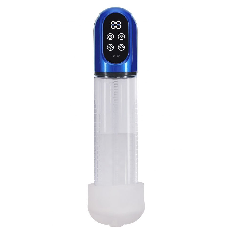 Pumped Engage Automatic Penis Pump Blue Metallic Blue Usb Rechargeable Auto Penis Pump