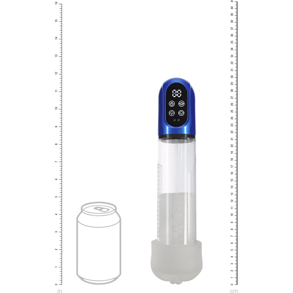 Pumped Engage Automatic Penis Pump Blue Metallic Blue Usb Rechargeable Auto Penis Pump