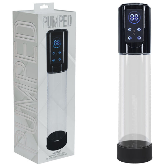 Pumped Mega Lift Automatic Penis Pump Black Black/Clear Usb Rechargeable Auto Penis Pump