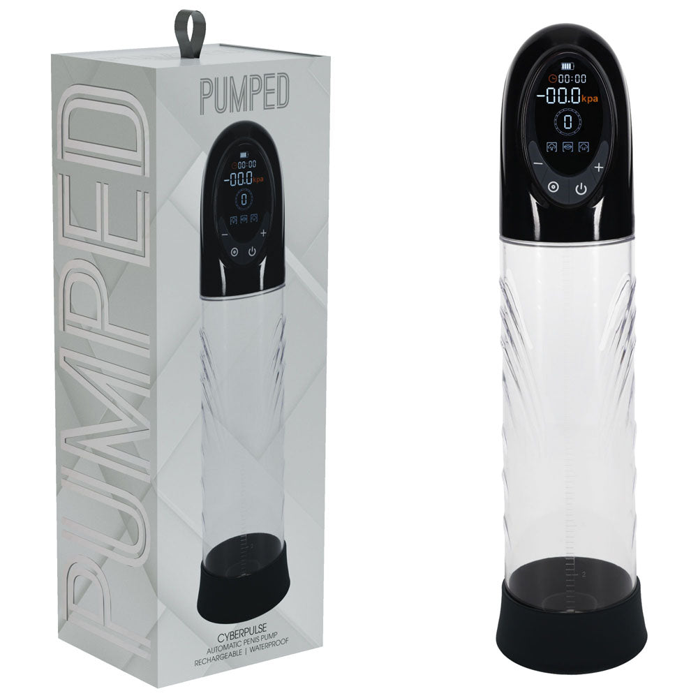 Pumped Cyber Pulse Automatic Penis Pump Black Black/Clear Usb Rechargeable Auto Penis Pump