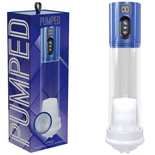 Pumped Hyper Lift Blue Metallic Blue/Clear Usb Rechargeable Auto Pump