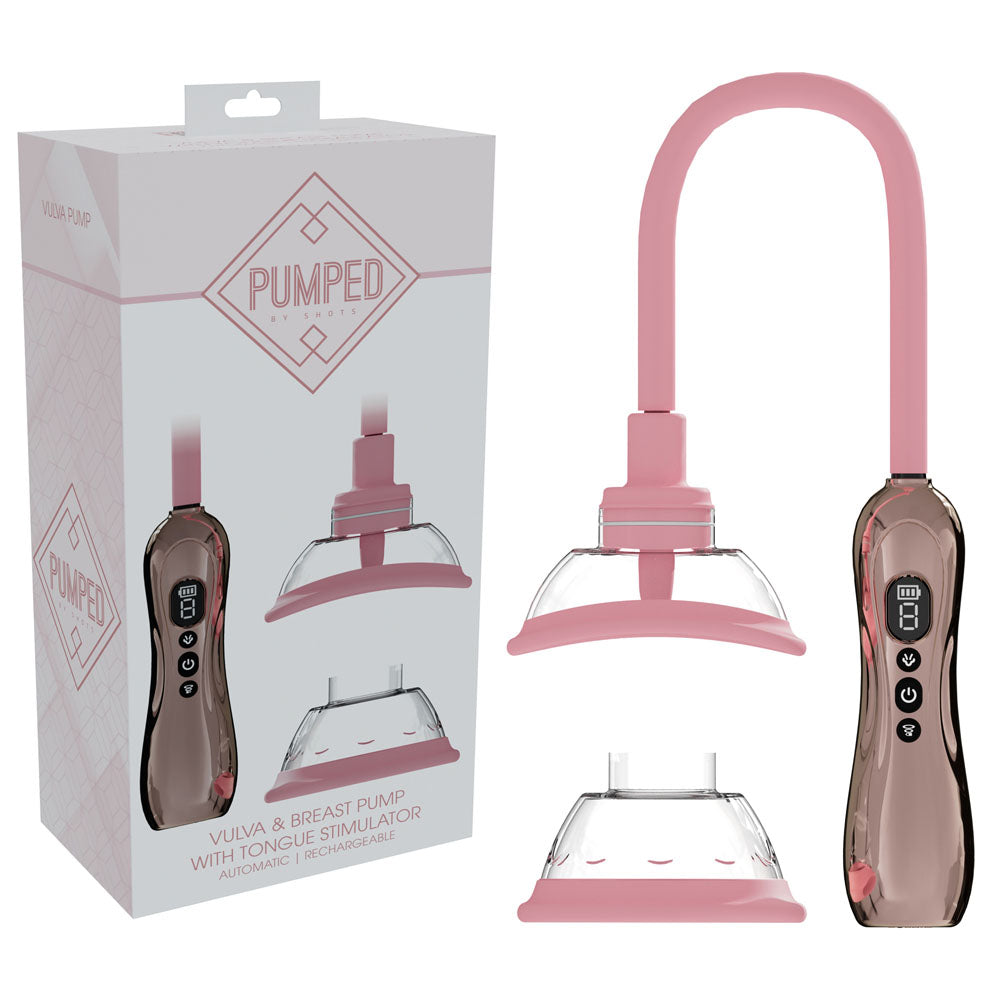 Pumped Vulva & Breast Pump With Tongue Stimulator Rose Gold Rose Gold Usb Rechargeable Ladies Pump Set