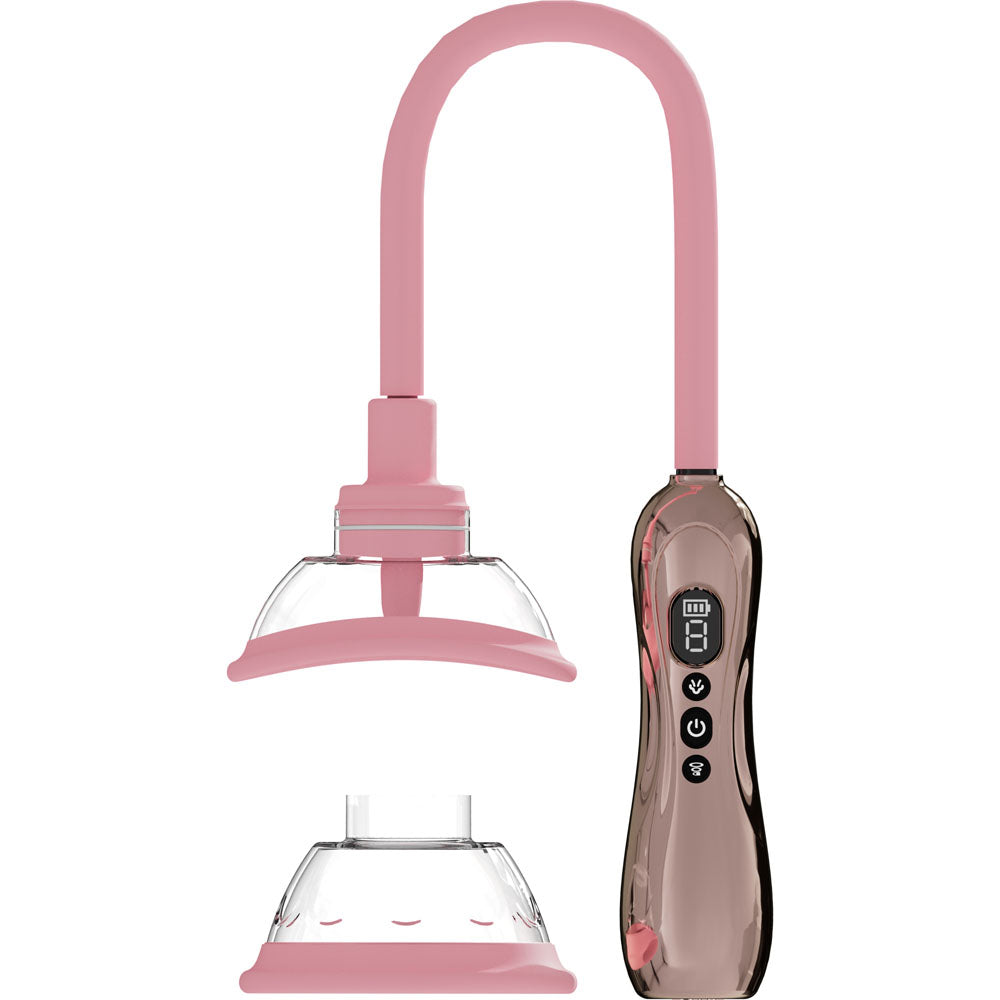 Pumped Vulva & Breast Pump With Tongue Stimulator Rose Gold Rose Gold Usb Rechargeable Ladies Pump Set
