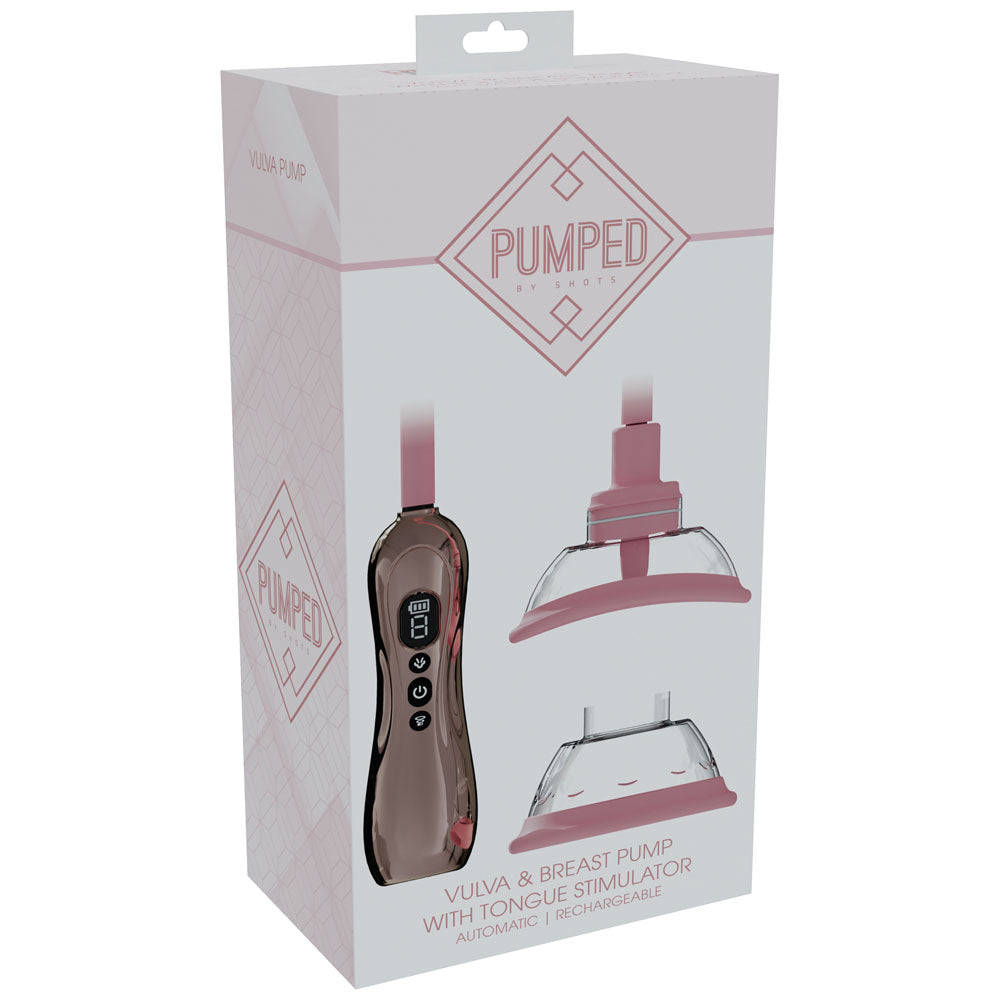 Pumped Vulva & Breast Pump With Tongue Stimulator Rose Gold Rose Gold Usb Rechargeable Ladies Pump Set