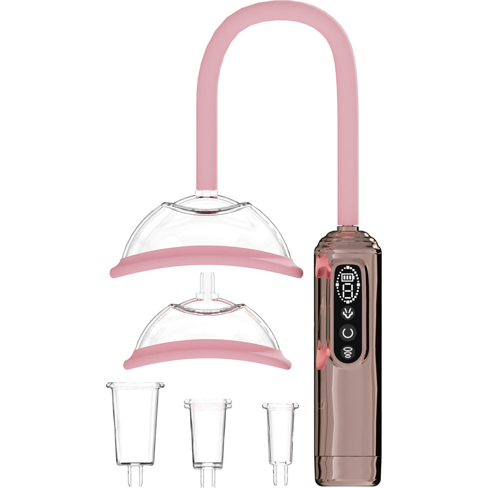 Pumped Vulva, Breast & Nipple Pump Rose Gold Rose Gold Usb Rechargeable Ladies Pump Set