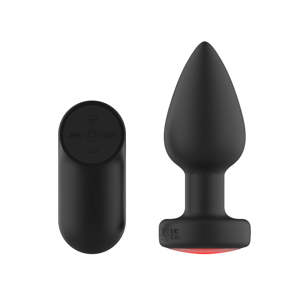 Passion Play Vibrating Butt Plug With Led Base M Black 10.4 Cm Usb Rechargeable Vibrating Butt Plug With Led Base And Wireless Remote
