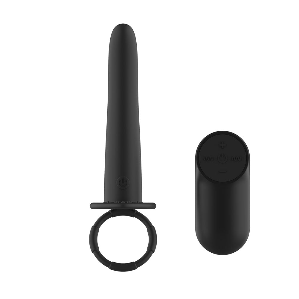 Passion Play Vibrating Double Penetrator With Remote Black Usb Rechargeable Vibrating Double Penetrator Cock Ring With Wireless Remote