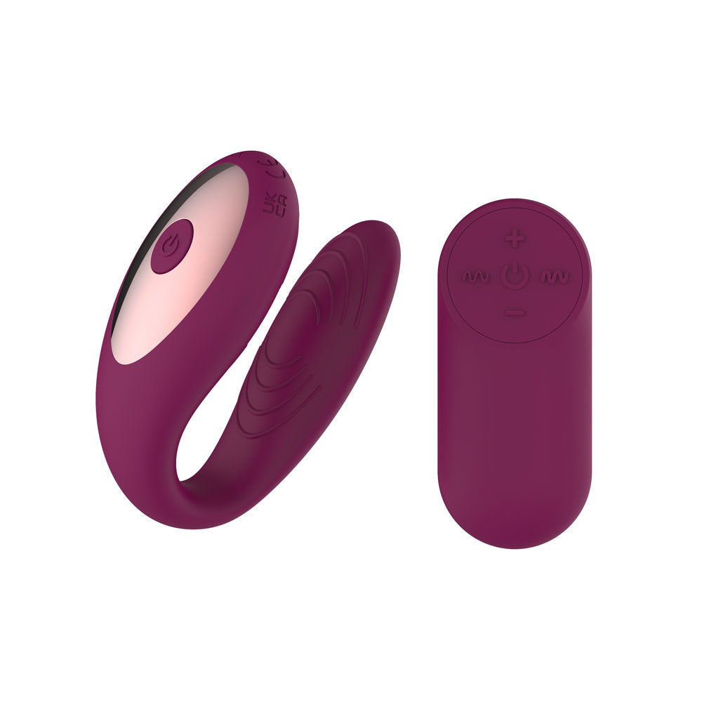 Passion Play Couple Vibe With Remote Controller Purple Usb Rechargeable Couples Vibrator With Wireless Remote