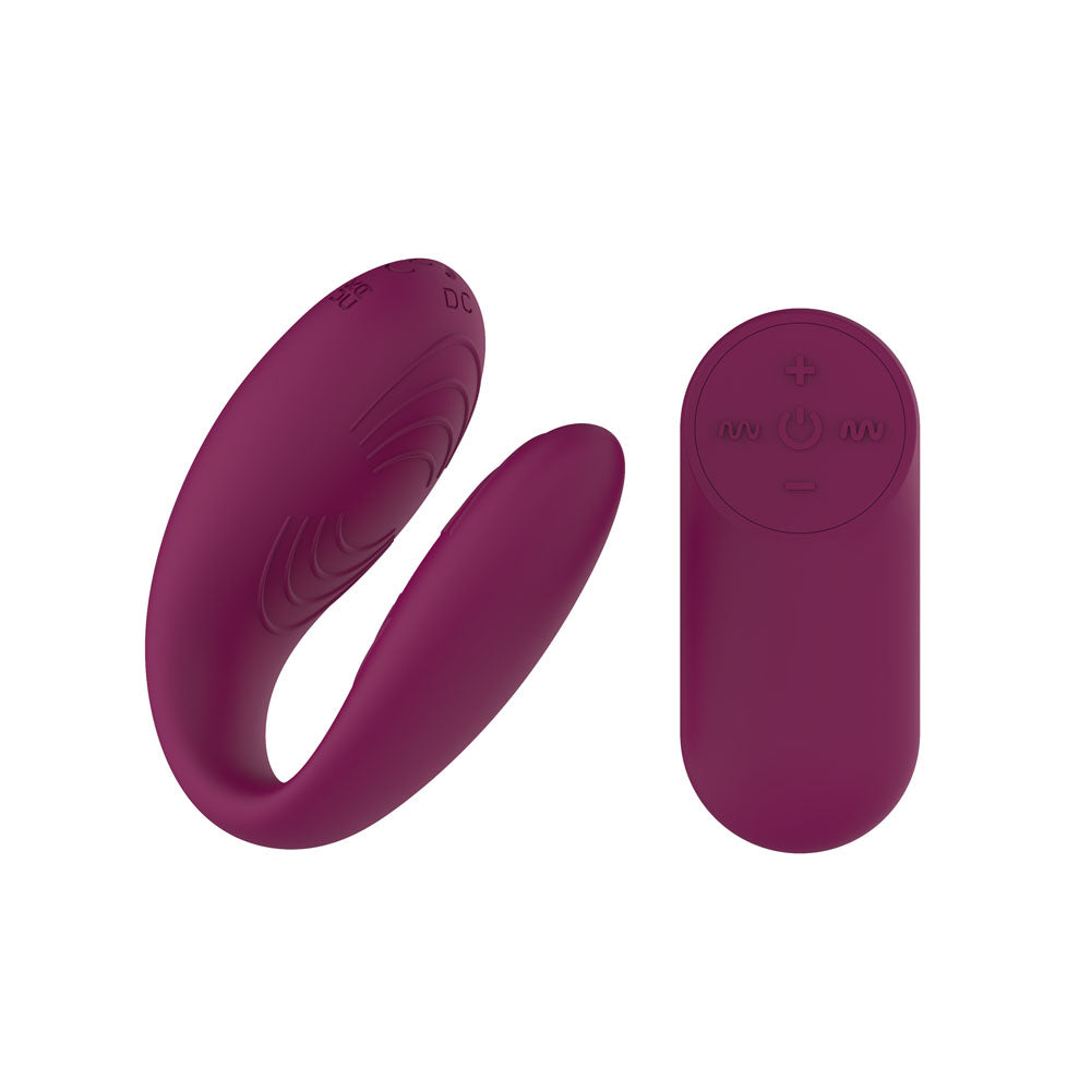 Passion Play Couple Vibe With Remote Controller Purple Usb Rechargeable Couples Vibrator With Wireless Remote