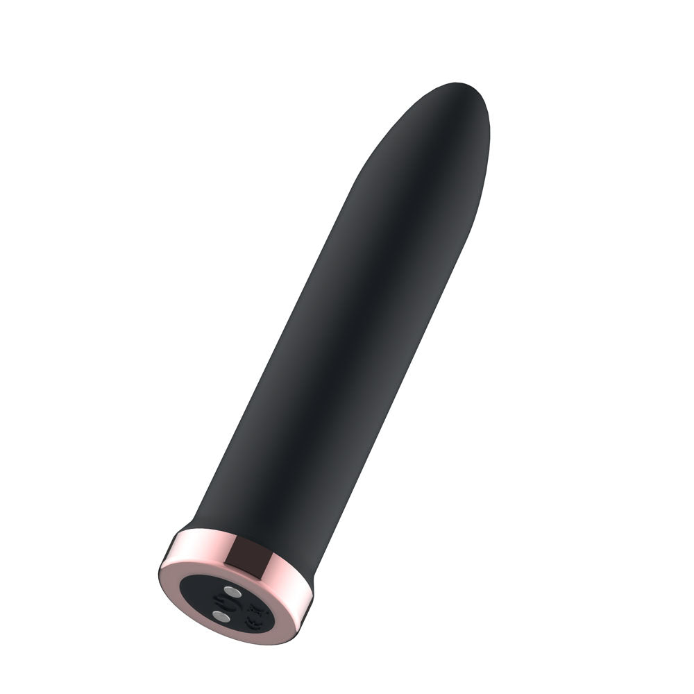 Passion Play Rechargeable Vibrating Bullet Black Black 9.8 Cm Usb Rechargeable Bullet