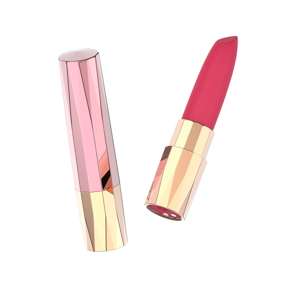 Passion Play Rechargeable Lipstick Vibe Pink/Gold 9.6 Cm Usb Rechargeable Lipstick Bullet Vibrator