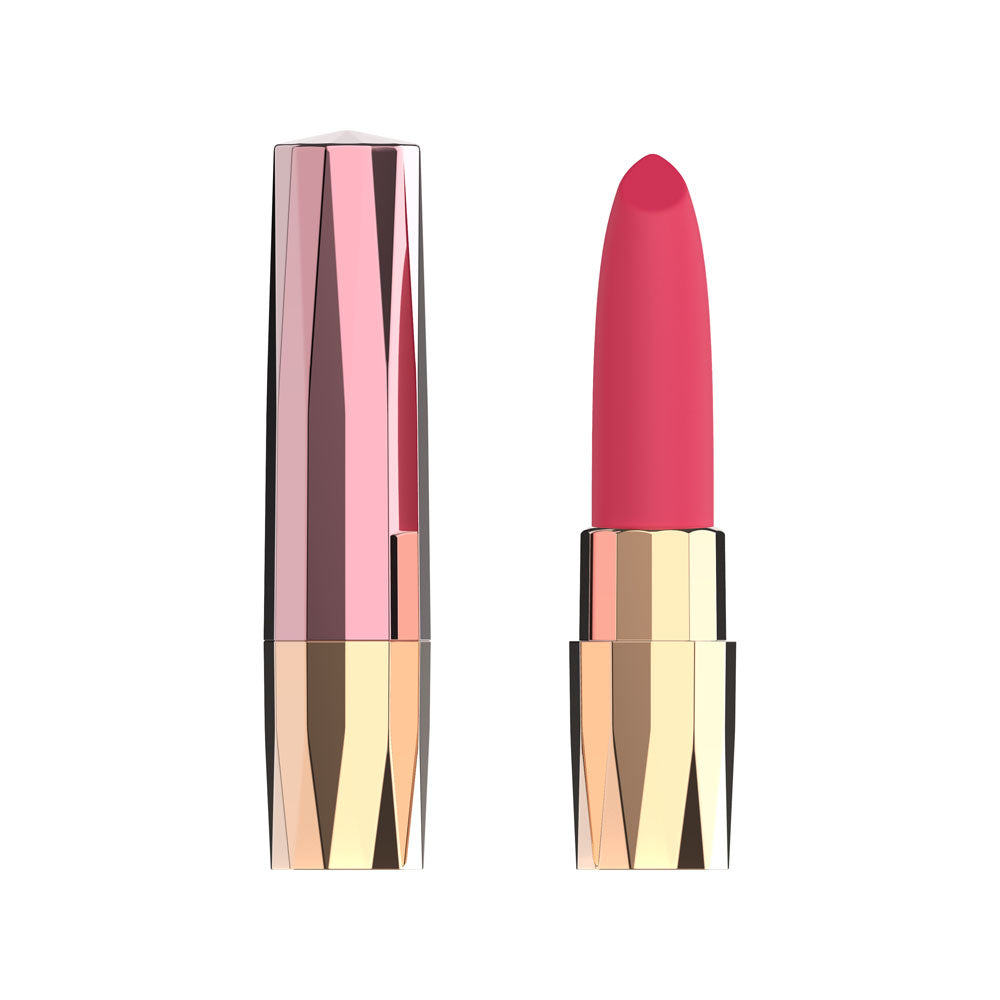 Passion Play Rechargeable Lipstick Vibe Pink/Gold 9.6 Cm Usb Rechargeable Lipstick Bullet Vibrator