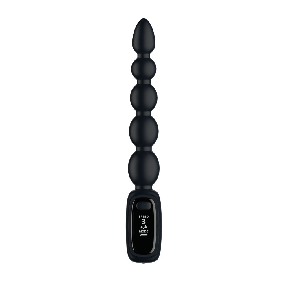 Passion Play Vibrating Anal Beads With Led Screen Black 23 Cm Usb Rechargeable Vibrating Anal Beads