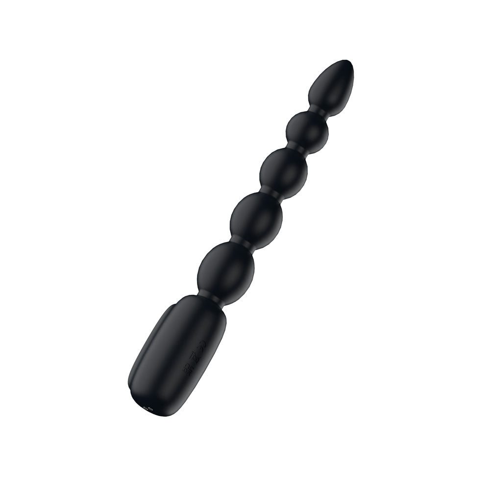 Passion Play Vibrating Anal Beads With Led Screen Black 23 Cm Usb Rechargeable Vibrating Anal Beads