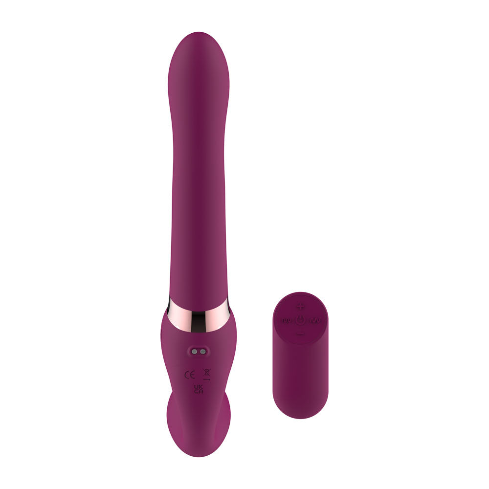 Passion Play Strap Less Dildo With Remote Controller Purple 25 Cm Usb Rechargeable Strapless Strap On With Wireless Remote