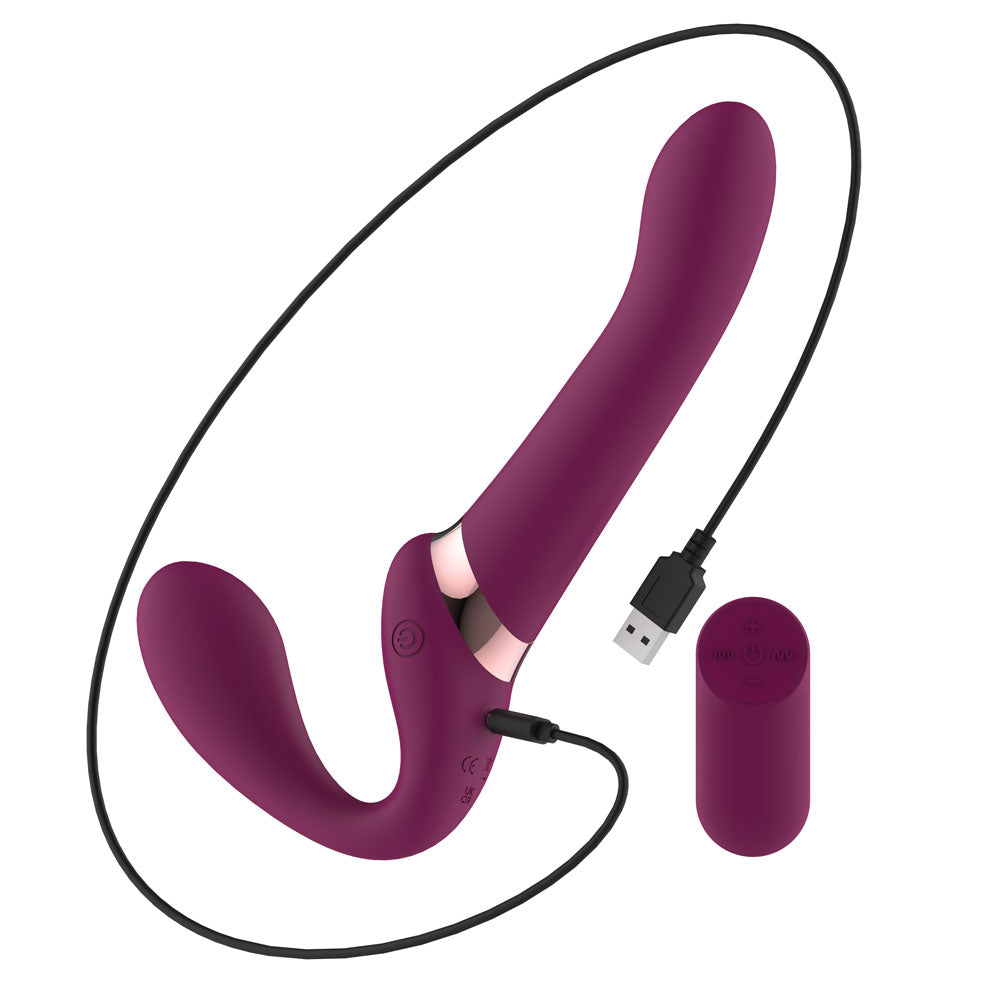 Passion Play Strap Less Dildo With Remote Controller Purple 25 Cm Usb Rechargeable Strapless Strap On With Wireless Remote