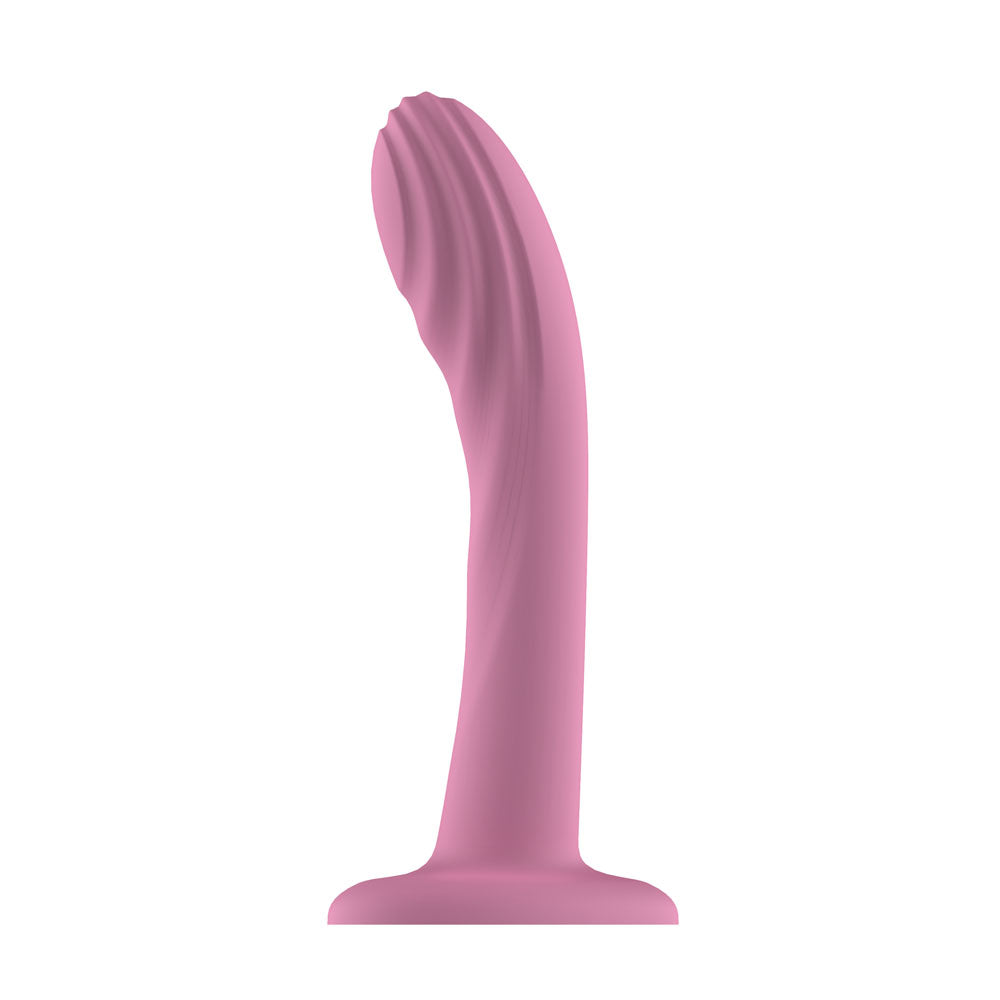 Passion Play Liquid Silicone Textured Dildo Pink Pink 18 Cm Dildo