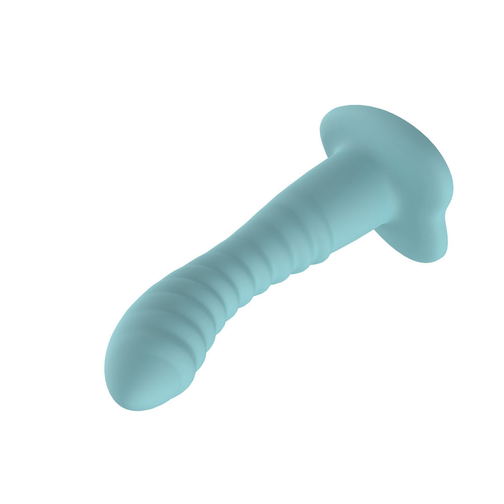 Passion Play Liquid Silicone Ridged Dildo Blue Blue 18 Cm Dildo