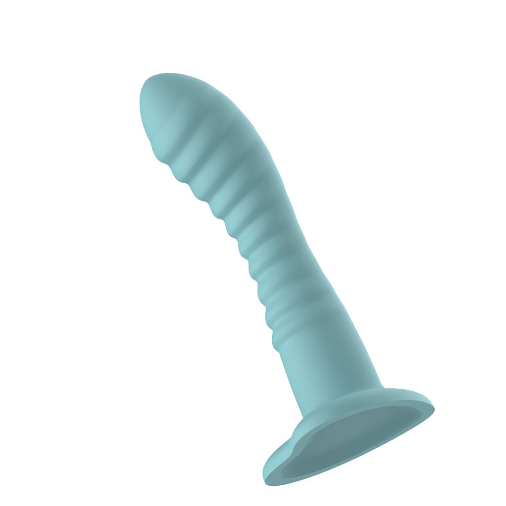 Passion Play Liquid Silicone Ridged Dildo Blue Blue 18 Cm Dildo